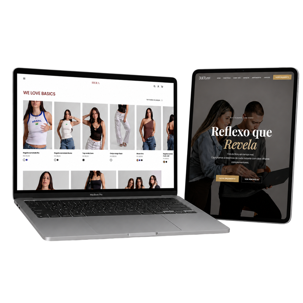Mockups de sites Double em múltiplos dispositivos